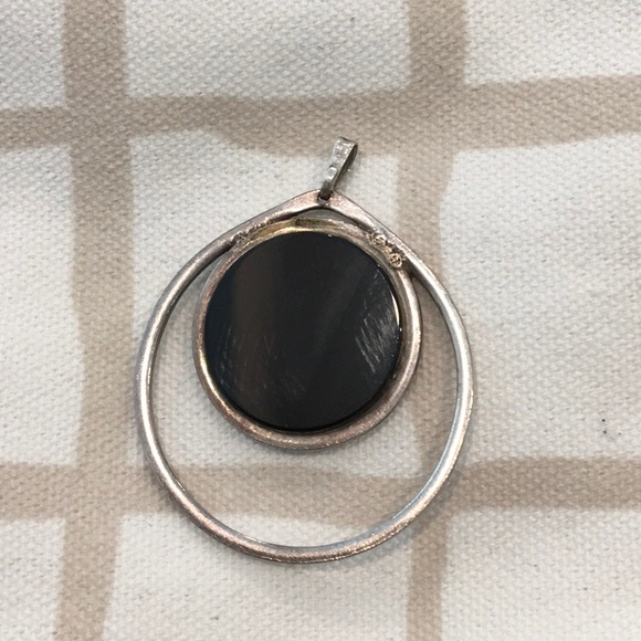 Sterling & Onyx Pendant - Picture 2 of 5